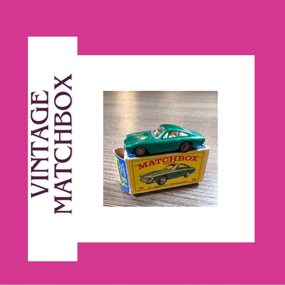 MATCHBOX LESNEY No.75 Ferrari Berlinetta 1965 vintage diecast with box-EUC